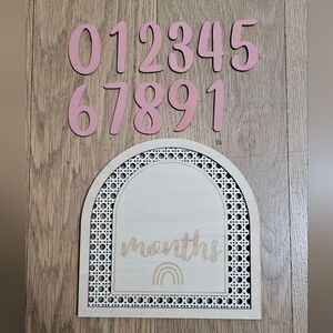 Baby First Year Monthly Photo Sign to Display Age of Baby Boho Style